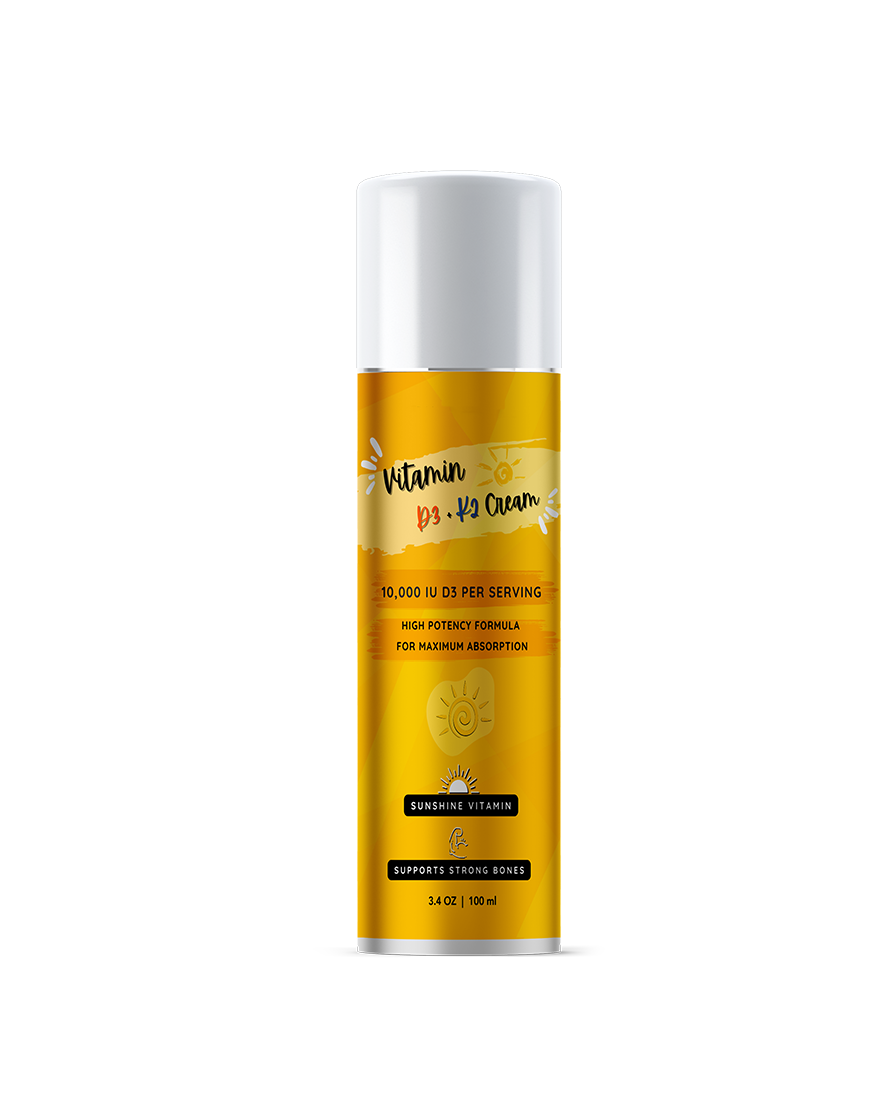 🌞 Vitamin D3 10,000 IU + K2 Cream – Maximum Absorption for Bone, Joint & Immune Support (3.4oz)